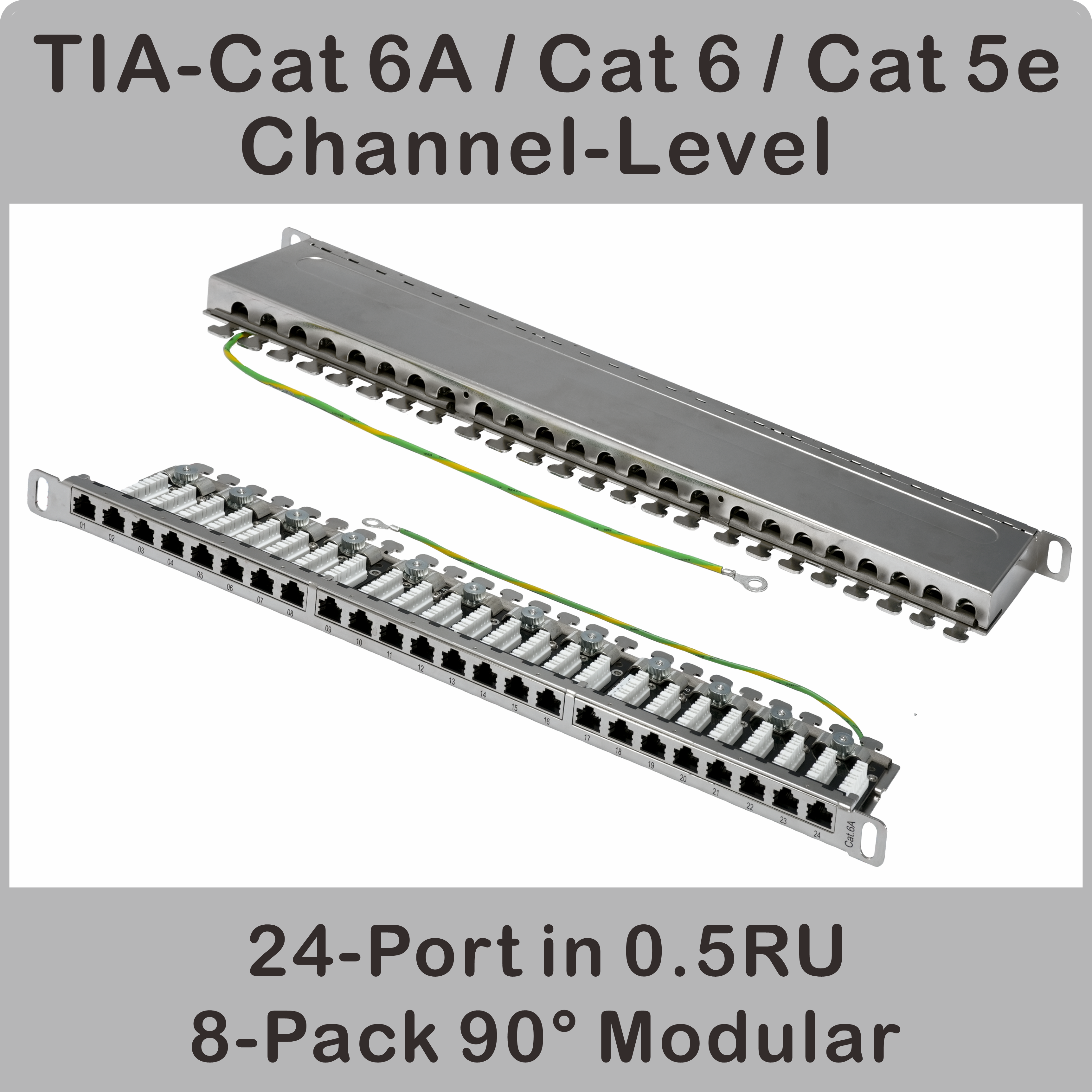 0.5U-24P - 0.5U 24-Port High Density STP Modular Patch Panel